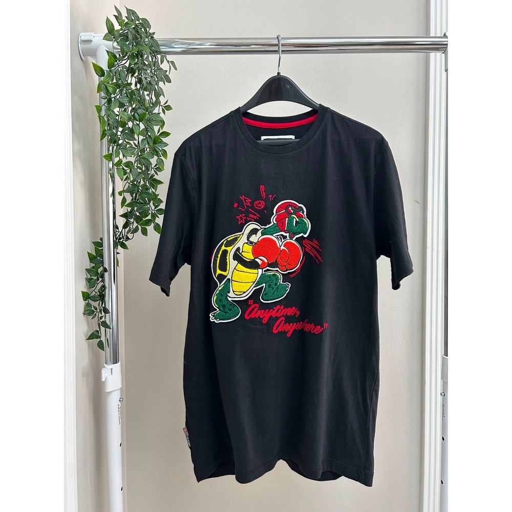 Gently Used Heritage America Boxing Turtle Graphic T-Shirt Black XL